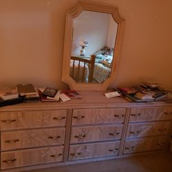 Heavy Wicker Dresserwith Mirror