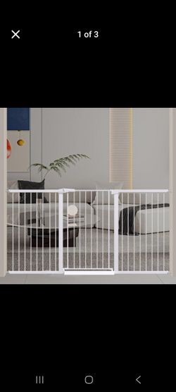Baby 38" Extra Tall Pet Gate Extra Wide Long Dog Gate  Metal Auto Close Pressure Mounted