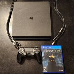 PS4 Slim Console, CUH-2115B, 1TB, Cords, 1 Sony Dualshock PS4 Controller, 1 Game, Excellent Condition 