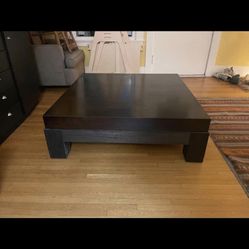 Crate And Barrel Coffee Table Wood Heavy 