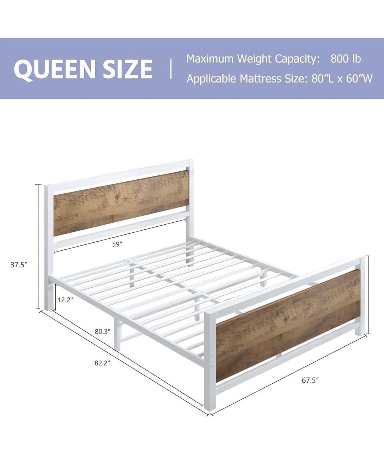 Queen White Bed Frame