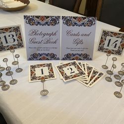 Talavera Style Party Decor Table Numbers And Signs 