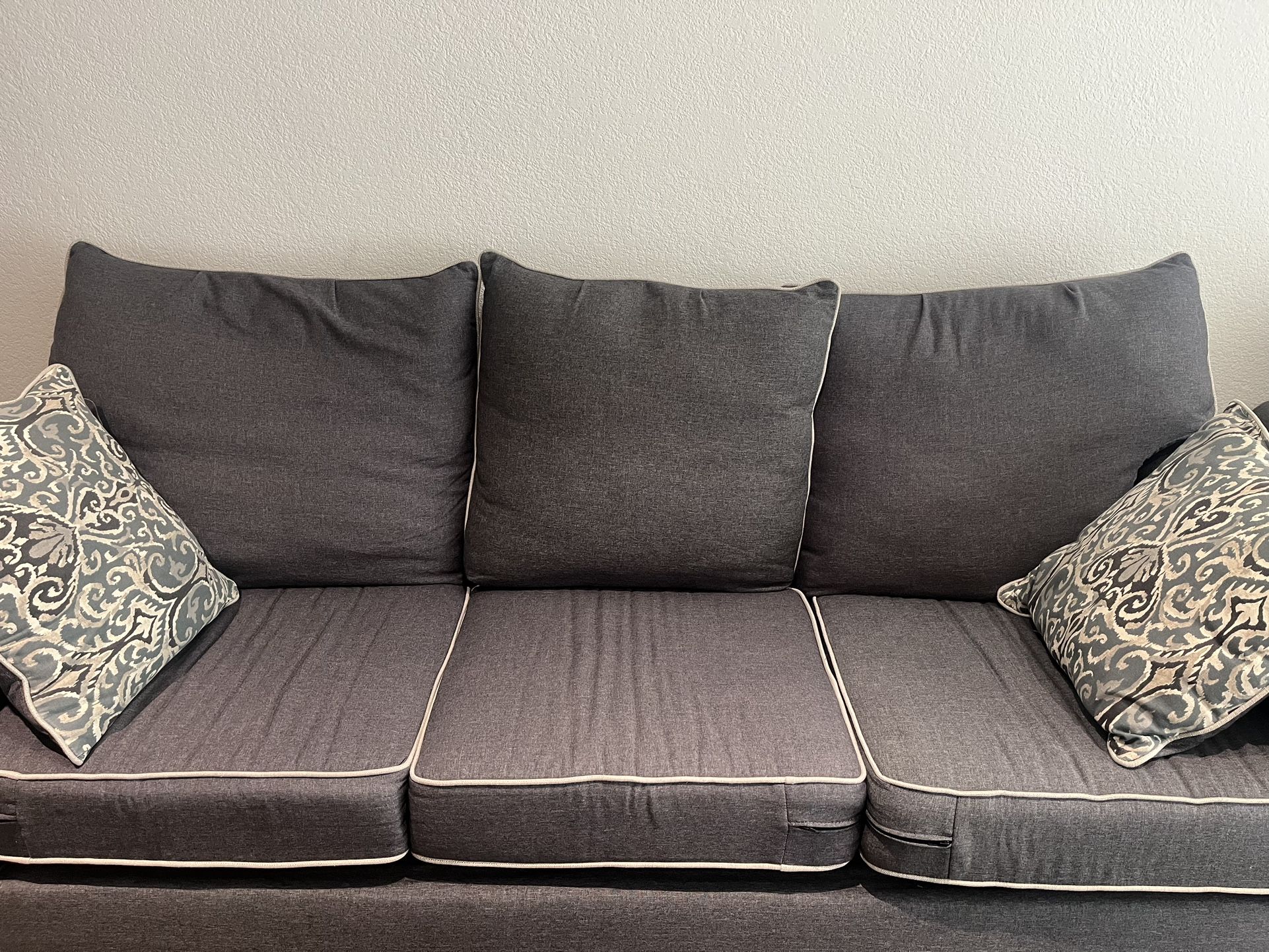 gray sofa 3 seater + armchair (bundle or separate sale)