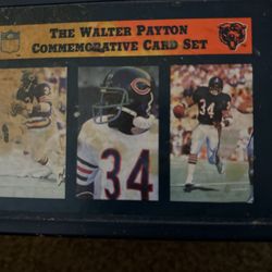 Walter Payton Commemorative Football Card Set. .