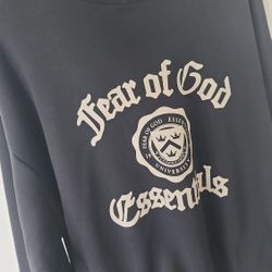 AUTHENTIC FEAR OF GOD ESSENTIALS VINTAGE SHRUNKEN HOODIE - LARGE 