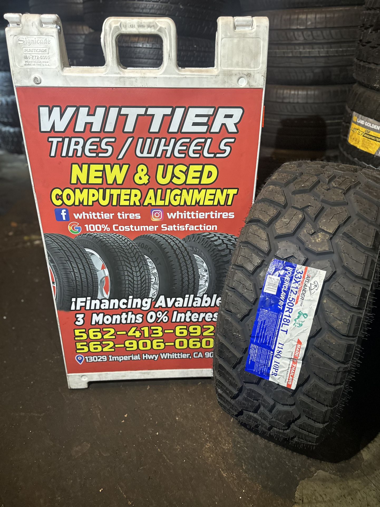 33x12.50R18LT ATLANDER RT A SET OF FOUR NEW TIRES, Ask me any size or brand of your preference
