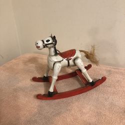 Vintage 1979 Enesco Music Box Rocking Horse Plays Toy Land