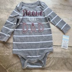 3-6 Months STRONG LIKE DAD Onesie 