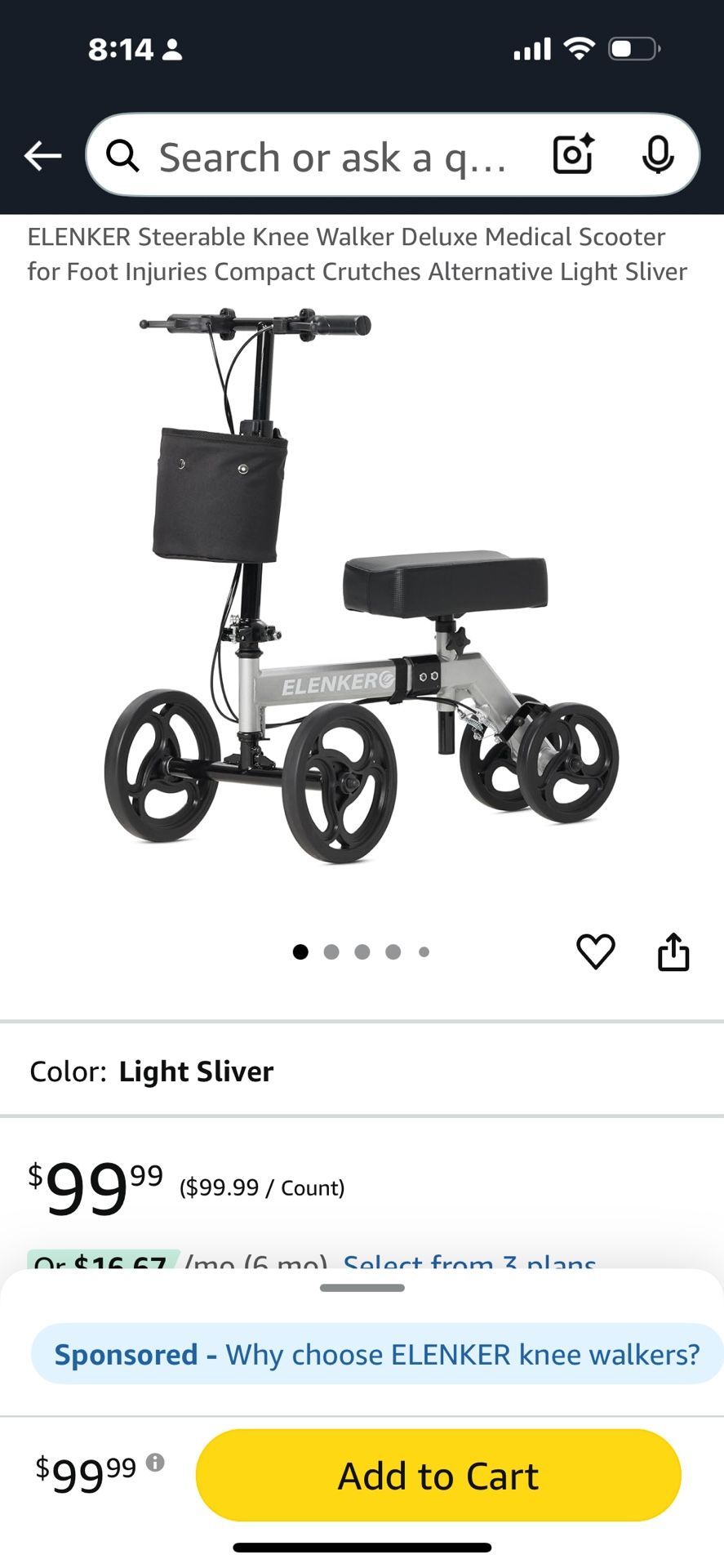 Steerable knee Stroller (Like New)