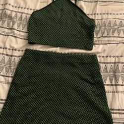 Zara Women’s XS Halter Crop Top & Mini Skirt 