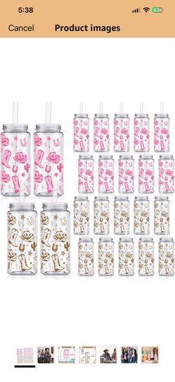 Qinyoung 20 Pcs Western Cowgirl Cowboy Plastic Tumbler 14.2 oz Cowgirl Party Favors Reusable Cups with Lids and Straws Decoration Iced Coffee Cup My F