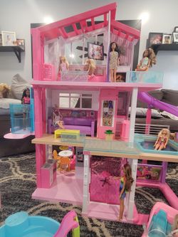 Barbie House, Dolls And Accessories