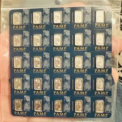 1 Gram Platinum Bars Pamp Suisse Full Card 