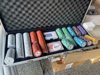 500pc Monte Carlo Poker Club 14g Clay Chip Set With Case Chips