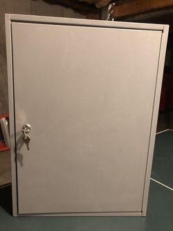 Key Cabinet-Keyed Lock, Holds 100 Keys. W=16”, D=3”, H=22”.