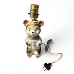Cusco 1959 Pastel Kitsch Teddy Bear Ceramic Mid-Century Lamp Stamped Working
