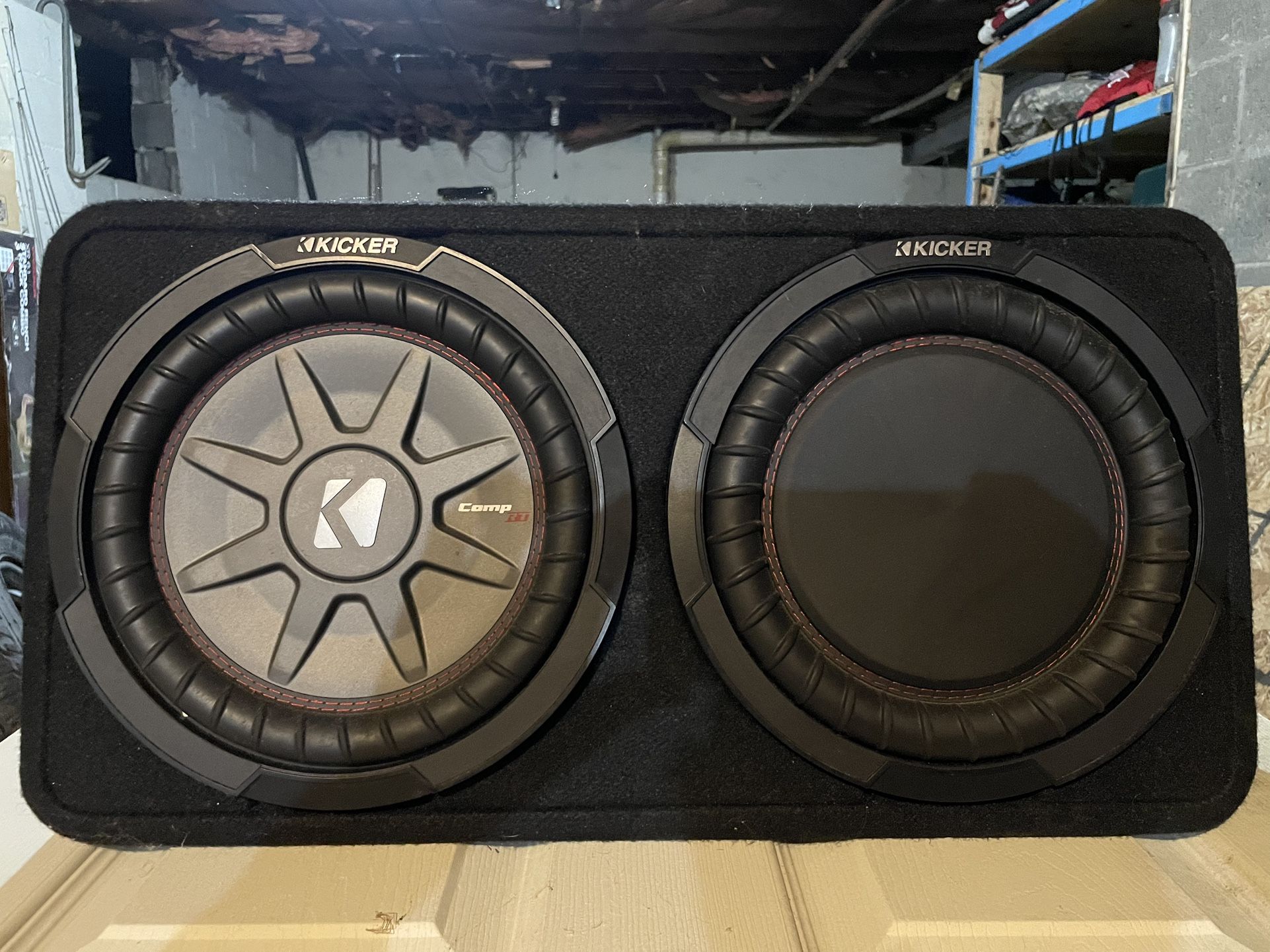 10” Kicker CompRT 2-ohm subwoofer and passive radiator