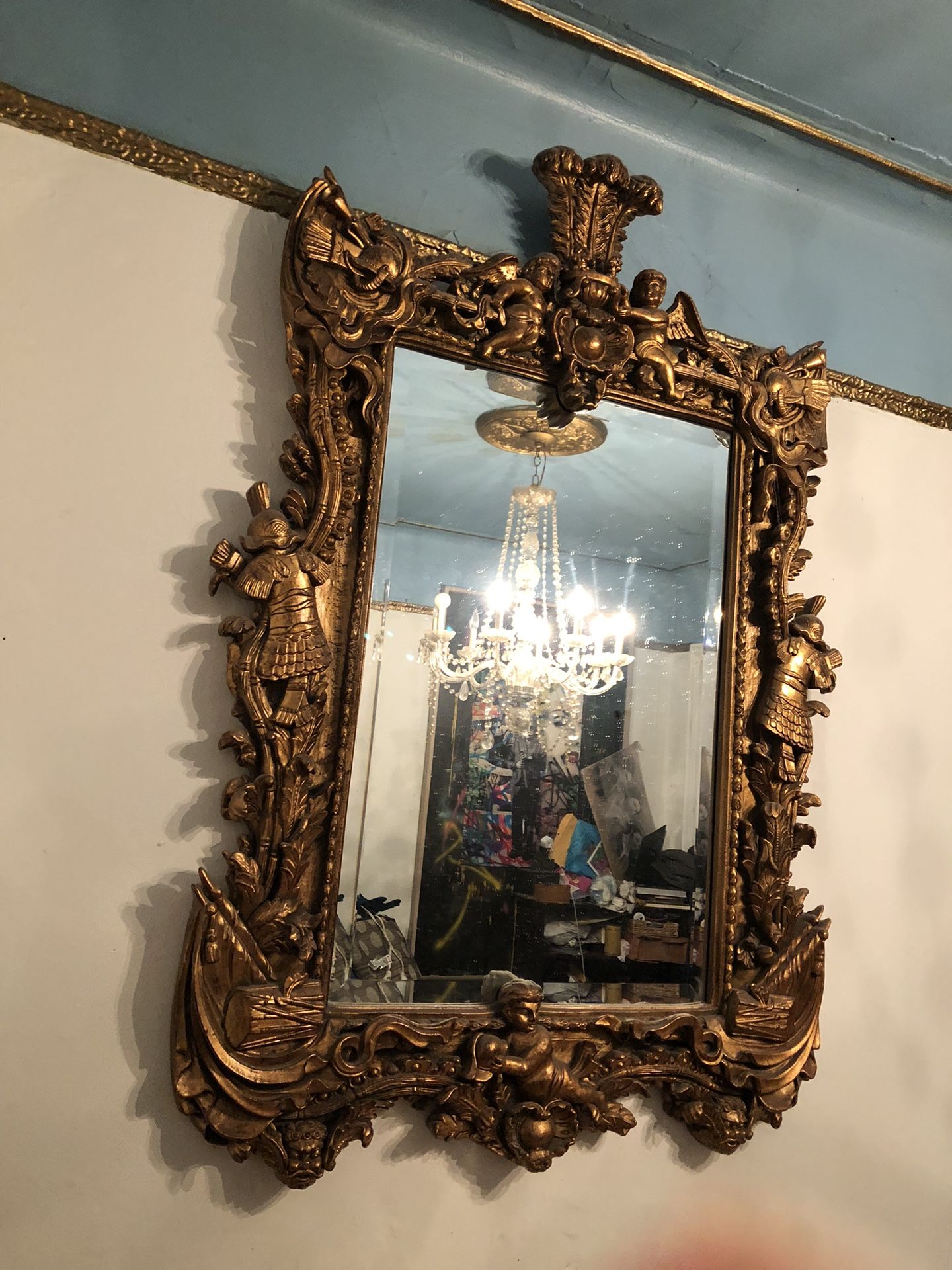 Large Decorative Mirror Gold Colored Frame