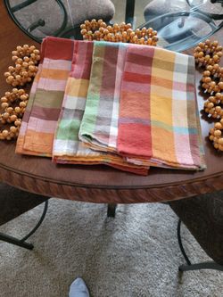 Multicolor Plaid Cloth Napkins Set