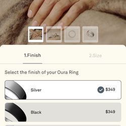 Oura Ring 4 Silver Size 9;  $200  Firm