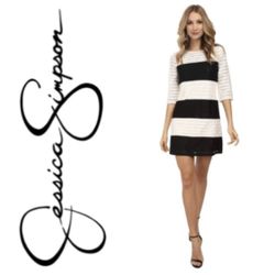 NEW!  Jessica Simpson Black/Ivory Lace Sheath Dress