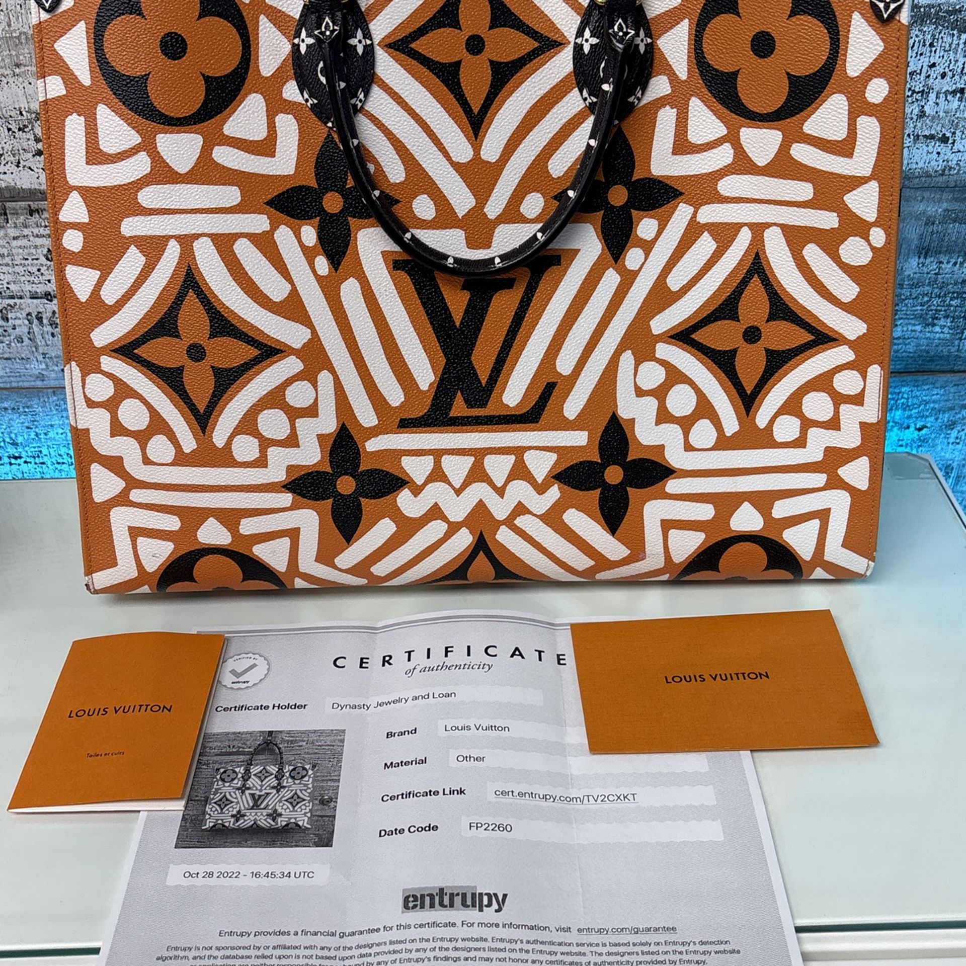 LOUIS VUITTON ONTHEGO GIANT CRAFTY MONOGRAM BLACK CARAMEL BAG LIMITED EDITION