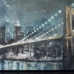 40x30 Brooklyn Bridge Painting W/Frame