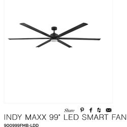 Indy Max 99” LED Smart Fan - Brush Nickel