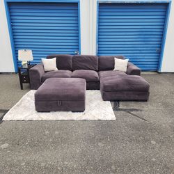 Sectional Sofa + Ottoman + Storage FREE DELIVERY