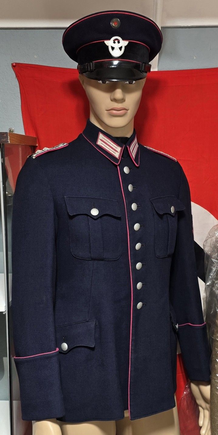 1OO% ORIGINAL WW2 GERMAN FIRE POLICE PARADE WALK-AROUND-DRESS TUNIC