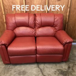 Faux Leather Recliner Loveseat- Free Delivery 