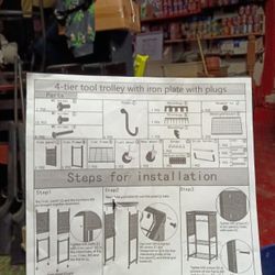 4tier Tool Trolley With Iron Plate With Plugs