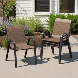 Stackable patio dining armchairs
