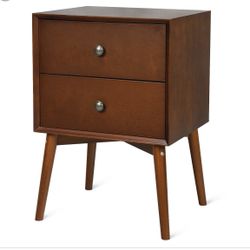 NEW Costway Retro Brown End Table 