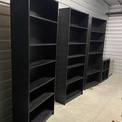 3- Black / Brown Ikea Billy Bookcases. Great Condition. Great Price. 