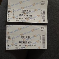 2-Disney On Ice Tickets For Tonight‘s show ONLY:  Thursday, March 21, 2024  Show At Interest Bank Arena:  Starts At 7:00 Pm.