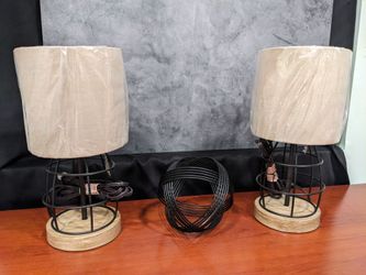 Pair of small new side table lamps