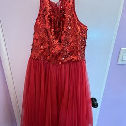 Girls Red Party Dress