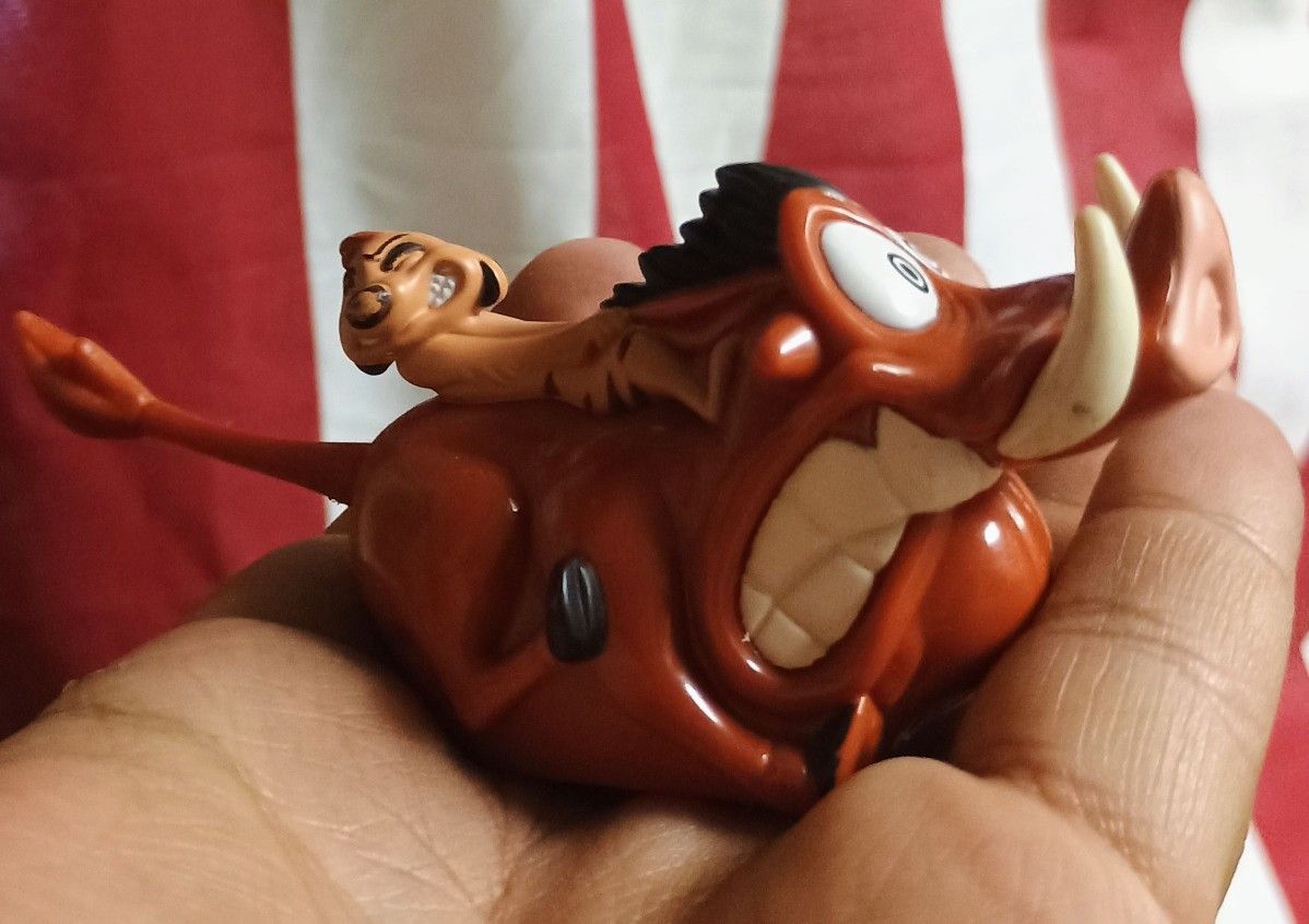 Vintage 1994 Disney Lion King Pumba and Timon Pull Back Figure Burger King Toy