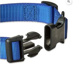 Vibrant Life Solid Polyester Adjustable Dog Collar, Blue, Large