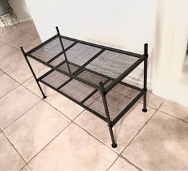 2 - Tier Metal Mesh Utility & Shoe Rack.
