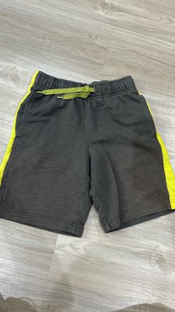 Kids Gray Shorts with Neon Yellow Side Stripe