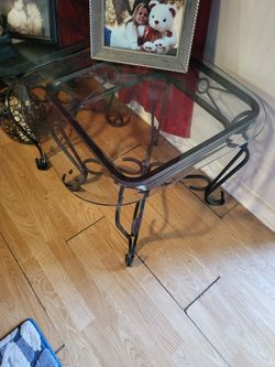 Pair of glass tables