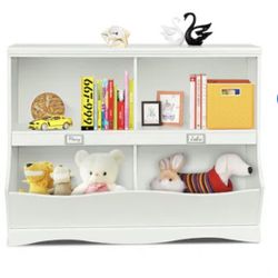 White 4-Compartment Mdf Kids Bookcase (15.5-in W x 33-in H x 41.5-in D)