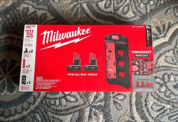 M12 12V Lithium-Ion XC Extended Capacity 4.0 Ah Battery 2-Pack w/PACKOUT Compact Wall Plate & M12 Ba