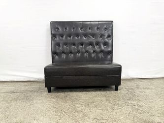 Button style Single Back Fully Upholstered Booth BO2 Black brown