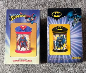 Batman & Super Man Limited Edition Ceramic Container Cookie Jar