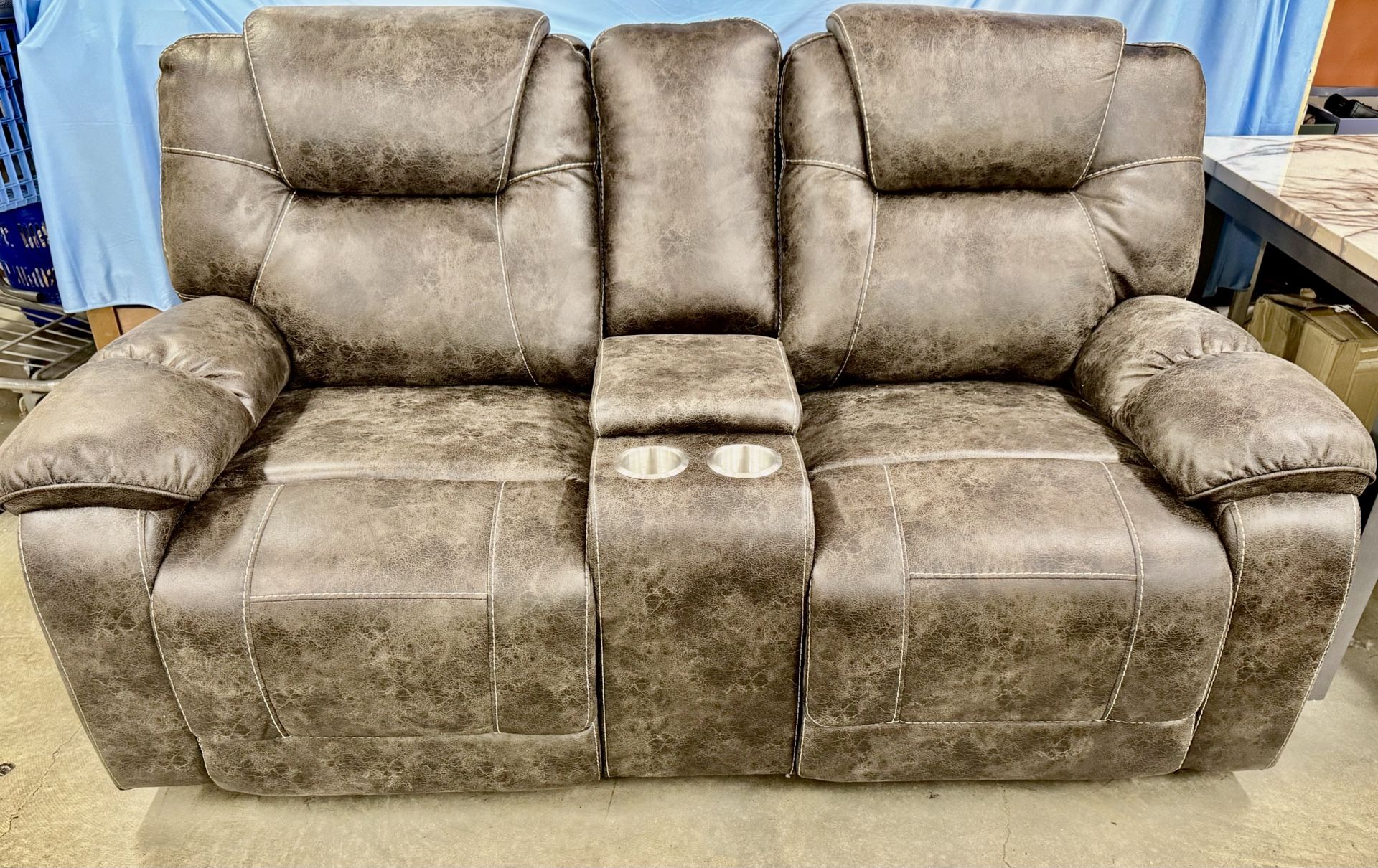 Recliner Loveseat with Cup Holders - $700