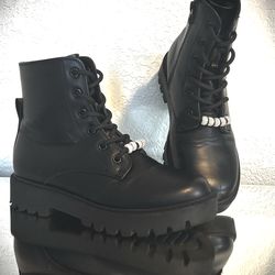 Girls Black Boots with Bling / sz 4 🎀