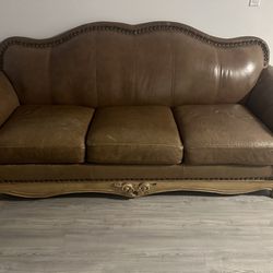 Real Leather Couch And Loveseat $400